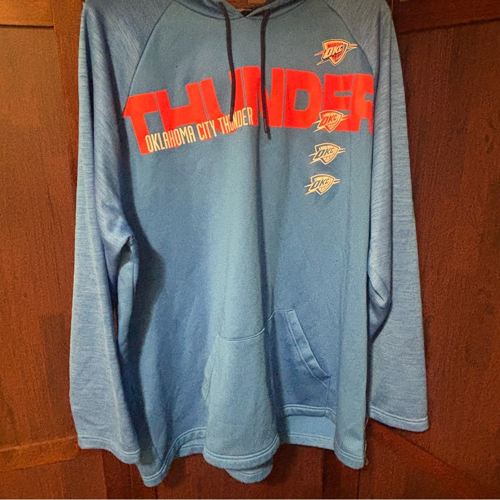 Size 2XL NBA Blue OKC Thunder Basketball Athletic Athlete Sport Hoodie